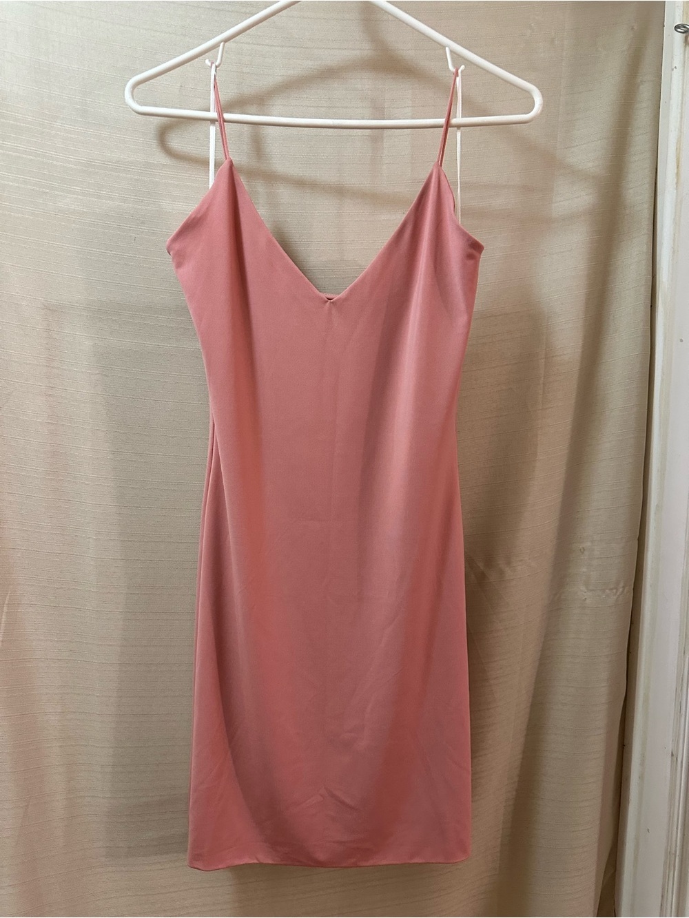Papaya Dusty Rose V Neck Slip Dress Spaghetti Strap Mini Dress Size Large